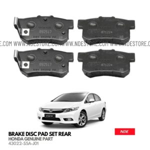BRAKE DISC PAD REAR GENUINE FOR HONDA CIVIC (2012-2016)