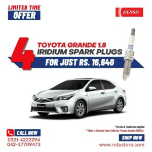 SPARK PLUG DENSO IRIDIUM FOR TOYOTA COROLLA GRANDE 1.8L (4 PIECES)